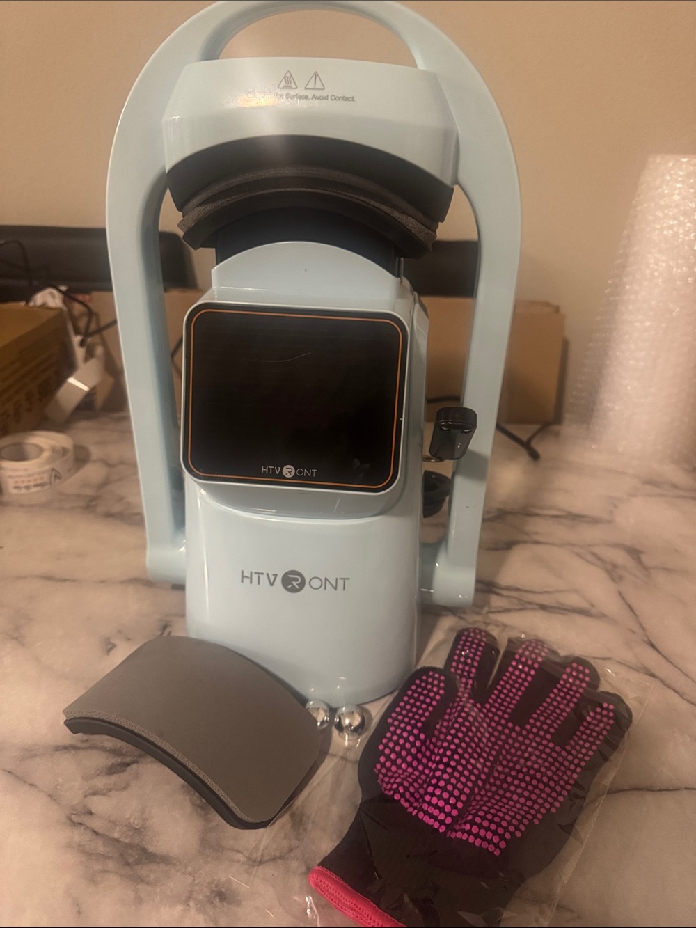 HTVRONT Hat Heat Press Machine for Caps – Light Blue